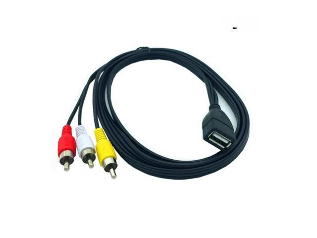 FOR USB A Female to 3RCA RGB Male Video Composite Adapter Converter Cable Cord Component 3RCA Cable