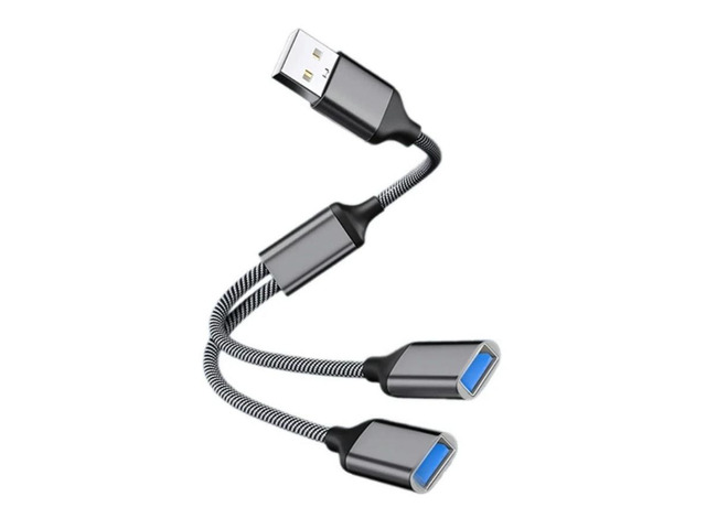 FOR USB Splitter Cable USB2.0 A Male to 2 USB Female Power Cord for Charging/Data Transfer/Laptop Data Wire 28cm/11.02in