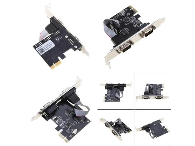 FOR PCIE to Two Serial Port DB9 Card RS232 COM Port PCIE PCI for Express Expansion Adapter Card