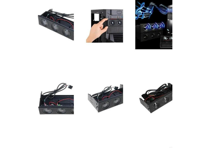 FOR PC Front Panel Media Dashboard PC Front Panel Speaker Stereo Surround Computer for Case Built in Mic Loudspeaker Front B