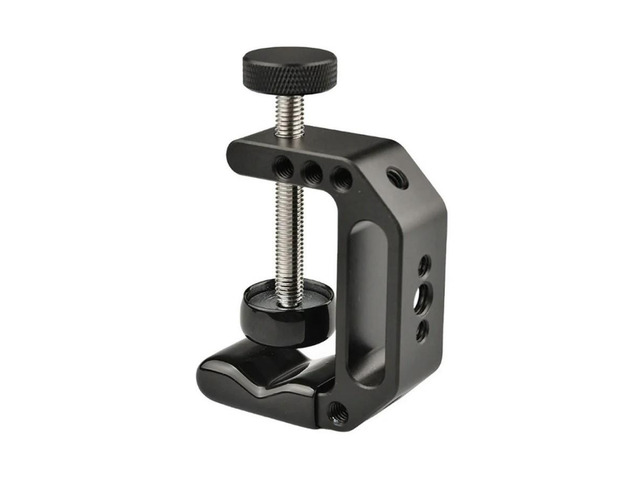 FOR Strong C Clamp with 1/4inch-20 & 3/8inch-16 Thread Hole Metal Desk C Type Clip Aluminum Desktop Mount Holder Rack