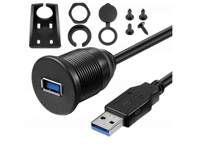 FOR USB3.0 Male to Female Flush Mount Extension Cable for Car and Boats