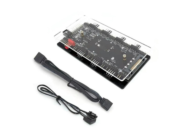 FOR RGB Convertor 12V ADD-RGB to 5V Transfer Hub Fan Hub Control 4PWM Fan Speed Supports Fan with 3Pin/4 Cooling