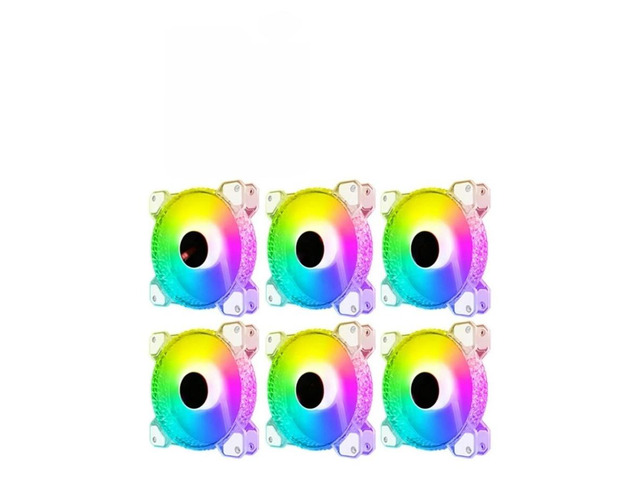 FOR 1pc Computer PC Fan Adjust RGB Cooling Fan Diamond 120mm PWM 6 Adjustable Silent Aperture RGB for Case