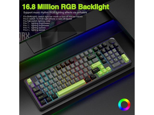 AULA F99 Pro Wireless Mechanical Keyboard with Knob,Creamy Sound,Tri-Mode BT5.0/USB-C/2.4GHz Hot Swappable Keyboard,Gasket Structure,RGB Backlit...
