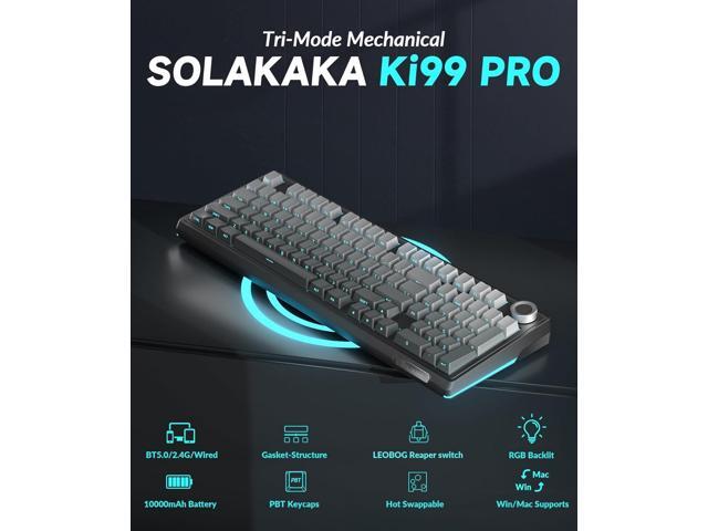 SOLAKAKA KI99 Pro 96% Wireless Mechanical Keyboard, RGB Gaming Keyboard, Hot-Swappable Pre-Lubed Switches, Gasket Structure Creamy Keyboards...