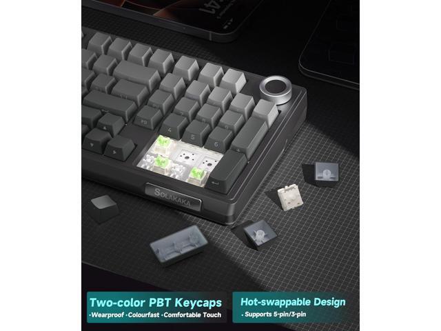 SOLAKAKA KI99 Pro 96% Wireless Mechanical Keyboard, RGB Gaming Keyboard, Hot-Swappable Pre-Lubed Switches, Gasket Structure Creamy Keyboards...