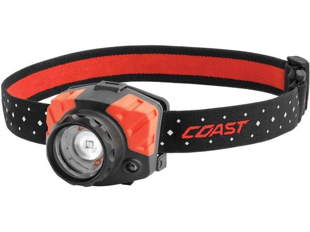 Coast FL85 615 Lumen Dual Color Pure Beam Focusing LED Headlamp with Twist Focus Hinged Beam Adjustment, Hard Hat Compatibility and Reflective.