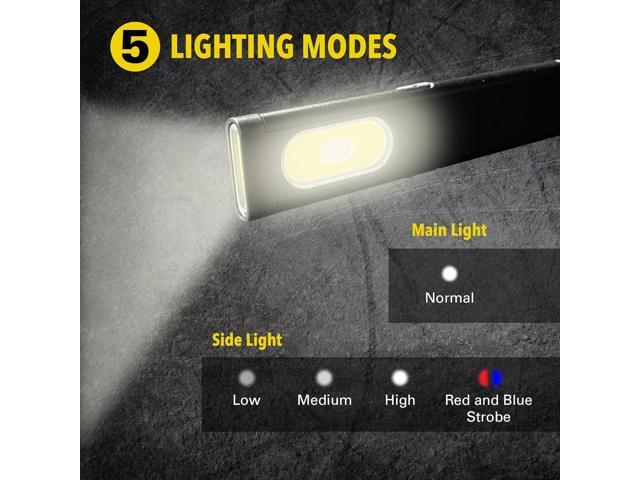 CLT Compact Multi-Mode Pocket LED Flashlight, USB-C Rechargeable, IPX4 Water Resistant, Red Blue Strobe, Dual Material Design Ideal for EDC and Travel