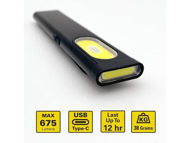 CLT Compact Multi-Mode Pocket LED Flashlight, USB-C Rechargeable, IPX4 Water Resistant, Red Blue Strobe, Dual Material Design Ideal for EDC and Travel