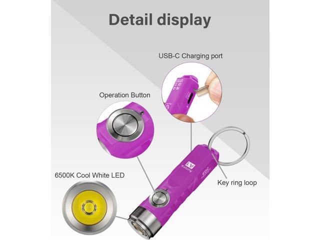 RovyVon Aurora A1 G4 Rechargeable Keychain Flashlights USB C, 650lumens Bright Mini EDC Flashlight IPx6 Multi Functions Small Pocket Flashlight,...