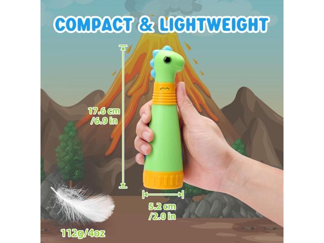 COSOOS Rechargeable Dinosaur Flashlight for Kids, Roar Mode, Kids Flashlight Toys, Outdoor Camping Gear Accessories, Birthday Gift Easter Basket...