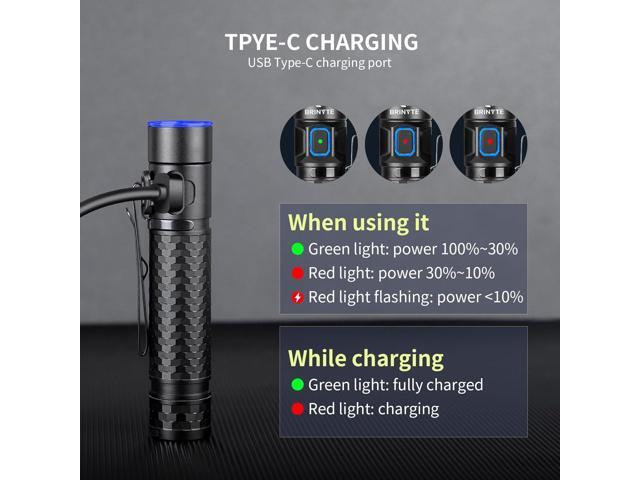 Brinyte E18 Rechargeable LED Flashlight Work Light with Magnetic Base for Hands-Free Lighting, 1200 Lumens Compact Bright EDC Pocket Light, IP68...