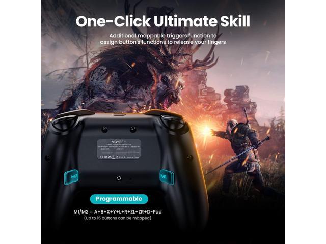 VOYEE Switch Controllers Compatible with Switch/Lite/OLED, Programming Wireless Pro Controller with Motion Control, Vibration, Wake-up, Turbo,...