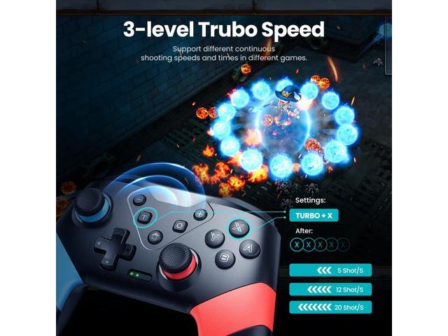 VOYEE Switch Controllers Compatible with Switch/Lite/OLED, Programming Wireless Pro Controller with Motion Control, Vibration, Wake-up, Turbo,...