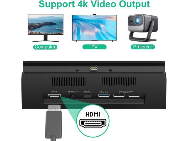 TV Docking Station for Switch, Replacement for Official Dock, Supports 4K HDMI Output with HDMI Cable and 15V/2.6A USB-C Charger