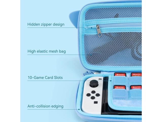 GeekShare Shark Carry Case Compatible with Switch/Switch OLED - Portable Hardshell Slim Travel Carrying Case fit Switch Console & Game Accessories...