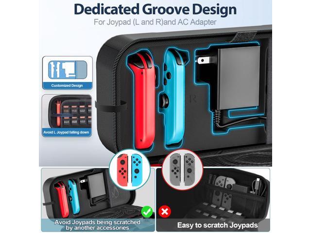 Switch Carrying Case Compatible with Nintendo & OLED, Portable Switch Travel Carry Case Fit for Joy-Con and Adapter, Hard Shell Protective OLED...