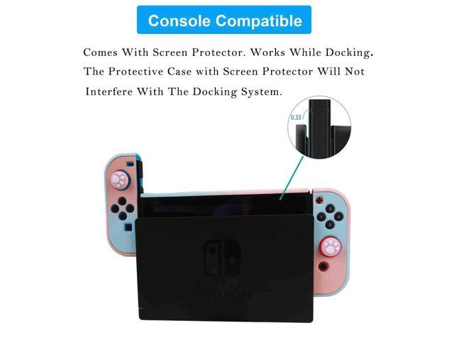 COMCOOL Dockable Case for Nintendo Switch 3 in 1 Protective Cover Case for Nintendo Switch and Joy-Con Controller with Screen Protector and Thumb...