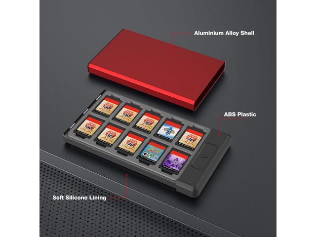 HEIYING Switch Game Card Case for Nintendo Switch 2 2025 / OLED / Lite Games Cards, Metal Game Storage Holder with 20 Games Card Slots and 20 Micro...