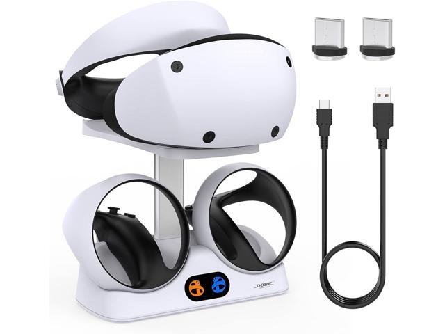 FASTSNAIL Charging Stand for PlayStation VR2, Vertical PS VR2 Headset & Sense Controller Charge Dock Station with USB-C Cable for PS5 VR2 Games.