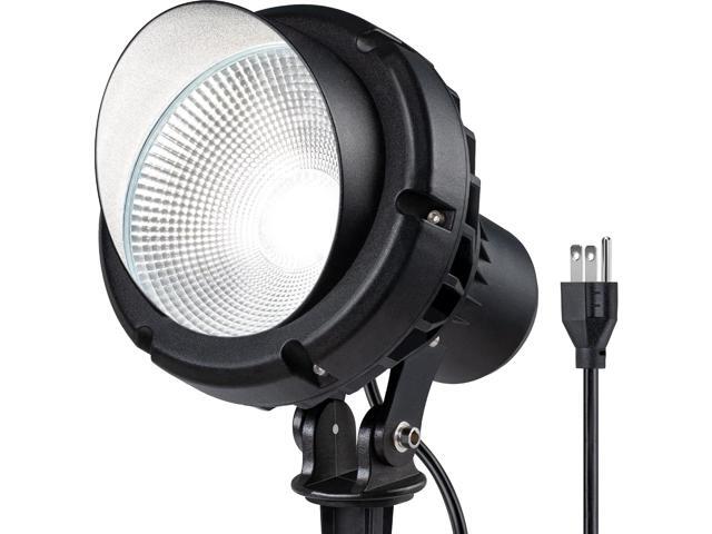 SUNVIE LED 40W Spot Lights Outdoor 5000K Daylight White Plug in Flag Pole Light 120V Ultra Bright Landscape Spotlights for Yard House Tree Lawn.