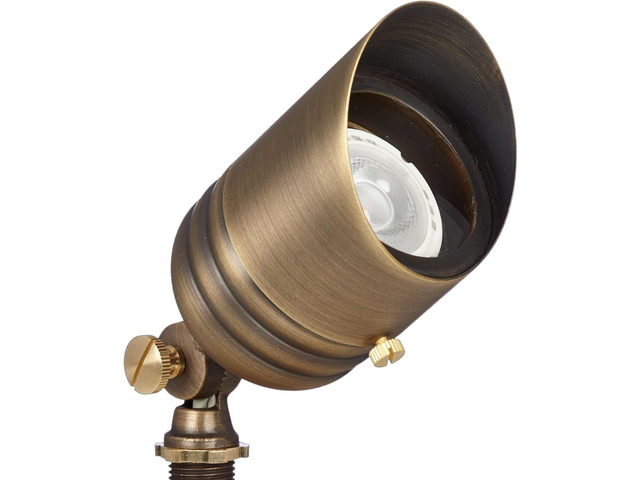 VOLT Fat Boy 12V Brass Outdoor Spotlight (Bronze) for Low Voltage Landscape Lighting of Yard, Lawn, Garden, Patio, Trees & House