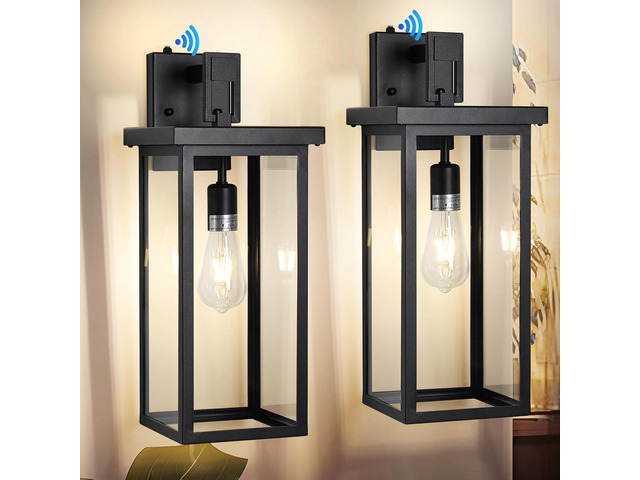 Large Exterior Lighting Fixtures Modern Wall Lantern,Outdoor Wall Lights with Clear Glass Shade,Outdoor Lamps for Patio Porch,Waterproof Outside...