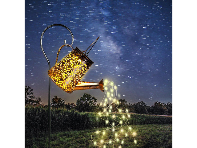 Solar Watering Can Lights with Cascading Lights,Solar Lantern Light Outdoor,Large Hanging Solar Powered Lantern Outdoor,Garden Porch Patio Yard...