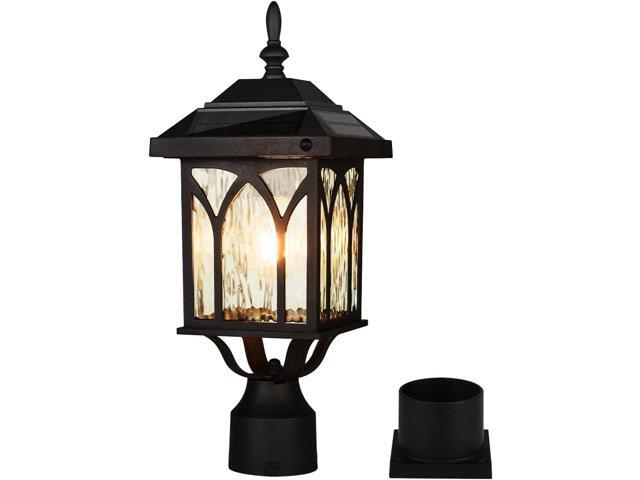 Solar Lamp Post Light OutdoorSolar Outdoor Post Light with 3.5in Pier Mount BaseMatte BlackSuitable for Wet Locations