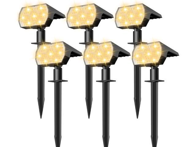 NYMPHY Solar Lights Outdoor Waterproof IP68, 56 LED 3 Lighting Modes Solar Powered Garden Yard Spot Solar Lights for Christmas Outside Landscape- 6...