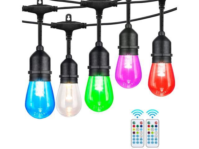 96FT Solar Outdoor String Lights, 30 Shatterproof Edison LED Bulbs, Dimmable RGB Color Changing Patio Lights Waterproof with Remote. for Patio...