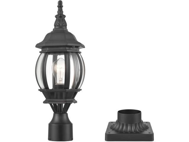 HOLKIRT Outdoor Post Light,Vintage Lamp Post Light Fixture,Waterproof Exterior Post Lantern with Pier Mount Base for Pathway Garden Post Pole.