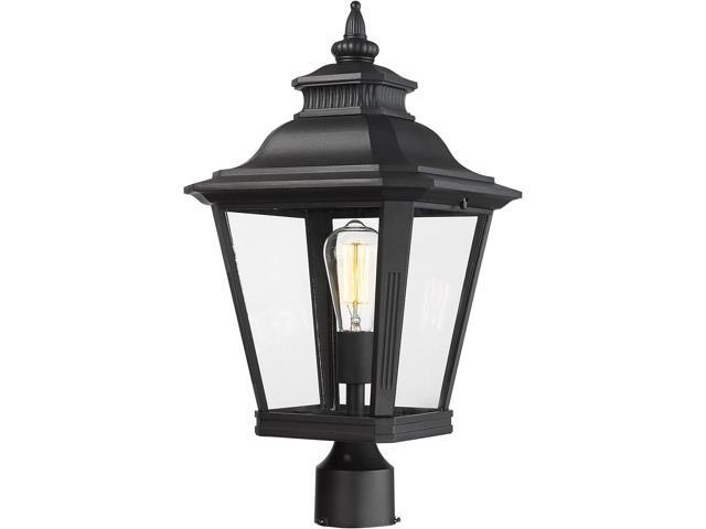 Large Outdoor Post Light Fixtures 21'' Lamp Post Light Fixture Black Finish Waterproof Anti-Rust Aluminum Pillar Outside Lighting for Walkway,...