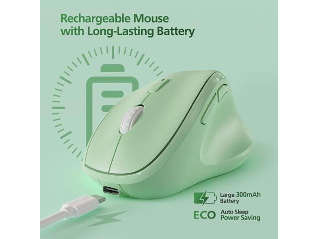 Micropack Ergonomic Vertical Wireless Bluetooth Mouse for Laptop MacBook PC Rechargeable Silent Click 3-Mode Multi-Device 2.4G Adjustable DPI...