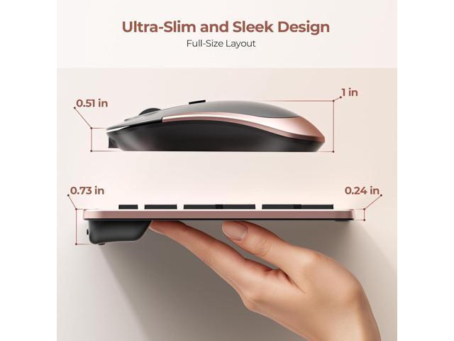 seenda Wireless Keyboard and Mouse Combo, Rechargeable Quiet Keyboard Mouse, Sleek and Ultra Thin Design, Full-Size with Number Pad for Windows,...