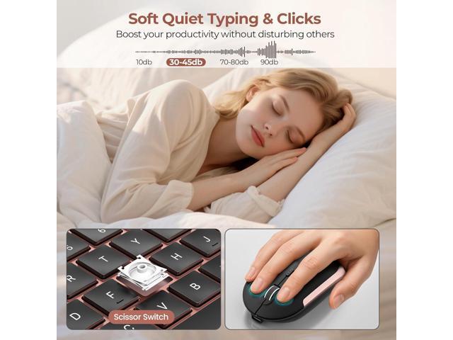 seenda Wireless Keyboard and Mouse Combo, Rechargeable Quiet Keyboard Mouse, Sleek and Ultra Thin Design, Full-Size with Number Pad for Windows,...