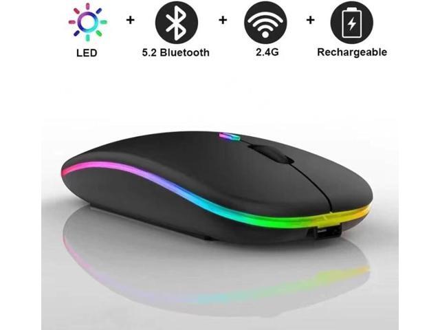 10 Pack Wireless Bluetooth Mouse,LED Dual Mode Rechargeable Silent Slim Laptop Mouse,Portable(BT5.2+USB Receiver) Dual Mode Computer Mice,for...