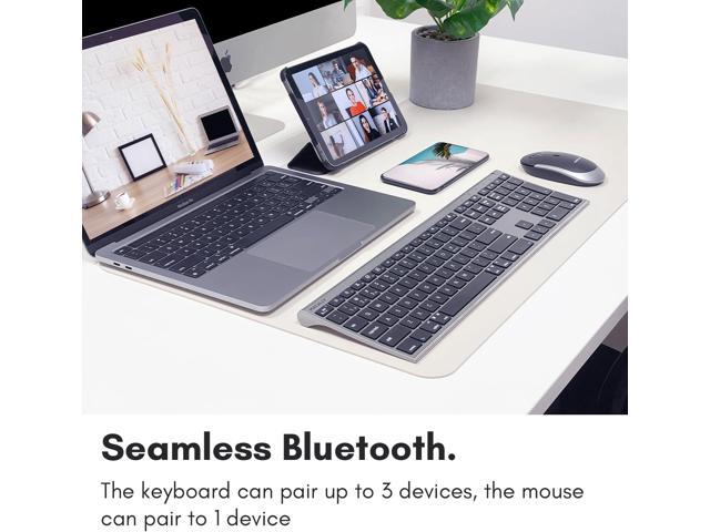 Macally Premium Bluetooth Keyboard and Mouse for Mac Compatible Wireless Apple Keyboard and Mouse Combo (110 Keys Multi-Device Rechargeable) for...