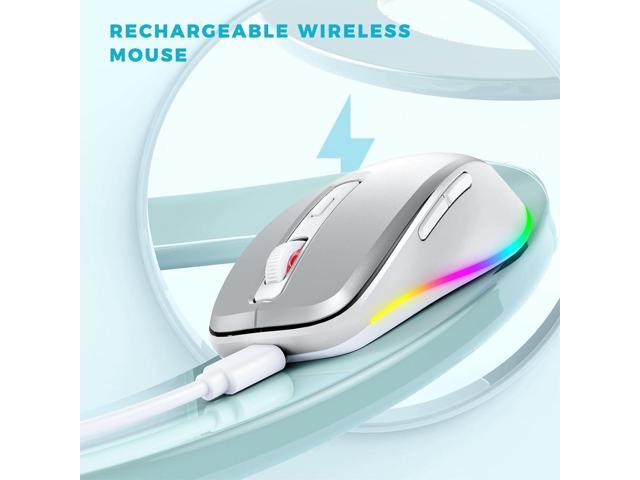 PEIOUS Wireless Mouse Jiggler - LED Wireless Mice with Build-in Mouse Mover, Rechargeable Moving Mouse for Laptop with Undetectable Random Movement...