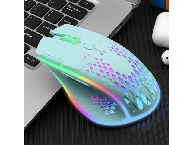 VEGCOO Wireless Gaming Mouse, C30 Silent Click Wireless Rechargeable Gaming Mouse with Double-Click Key and Colorful LED Lights, 3 Level Adjustable...