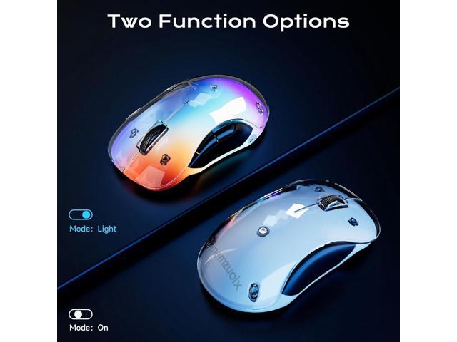 memzuoix 2.4G LED Wireless Mouse, Rechargeable Ergonomic Mouse with Detachable Cover, 1200 DPI Portable Optical Computer Mouse with USB Receiver...