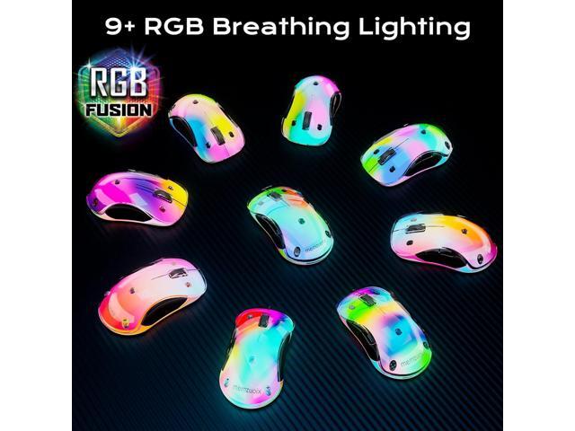 memzuoix 2.4G LED Wireless Mouse, Rechargeable Ergonomic Mouse with Detachable Cover, 1200 DPI Portable Optical Computer Mouse with USB Receiver...