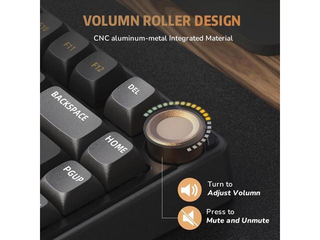 RK ROYAL KLUDGE R75 Wired Gaming Keyboard with Volume Knob, 75% Mechanical Gaming Keyboard Custom Gasket Mount with MDA Profile PBT Keycaps,...