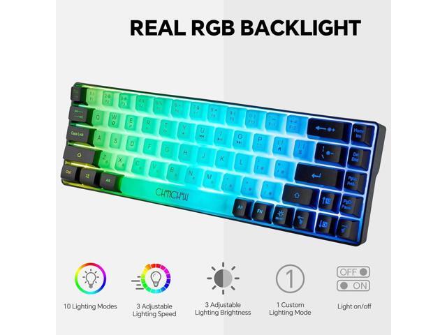 CHONCHOW Mini RGB 60% Gaming Keyboard, 68 Keys Small Compact USB Wired Rainbow Light Up Backlit Gaming Keyboard for Xbox PS4 PS5 PC Laptop...