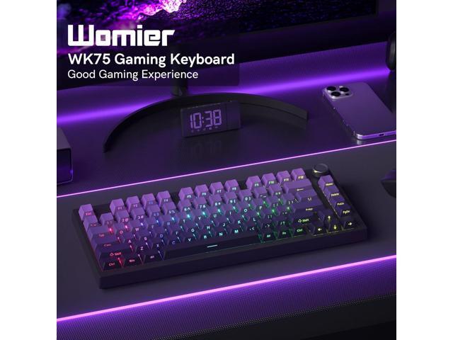 COSTOM WK75 75% Wireless Gaming Mechanical Keyboard,BT5.0/2.4GHz/USB-C, Hot Swappable Pre-lubed Custom Linear Switches,Gasket Structure,RGB Backlit...