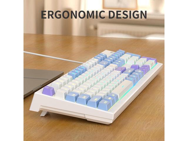 MageGee Creamy Keyboards,K2 Classic Keyboard Wired RGB Backlit 104 Keys Waterproof Ergonomic Keyboard,PC Keyboards for PC/loptop/MAC - Lris Violet