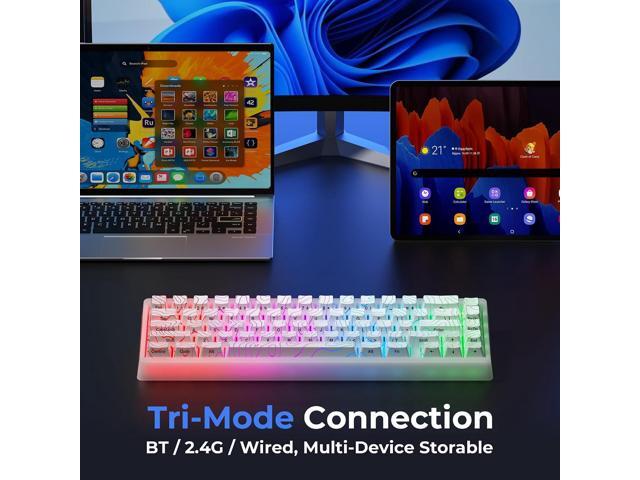 HITIME x XVX M67 Wireless 60% Percent Keyboard, QMK/VIA Topographic Gaming Keyboard, Tri-Mode Thocky Creamy Mechanical Key Board, Hot Swappable...