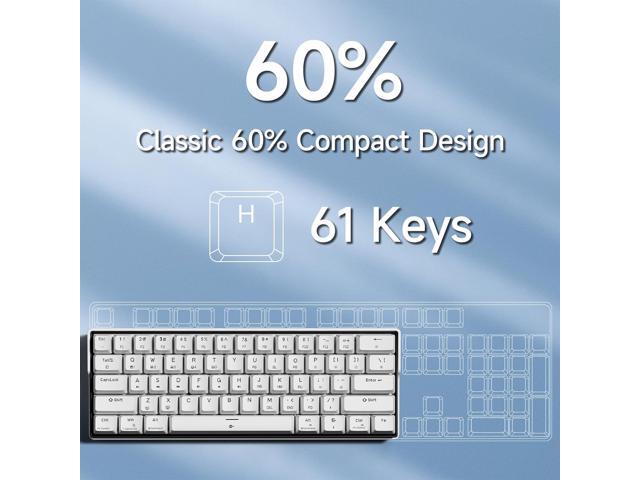 KEMOVE K61SE Gaming Mechanical Keyboard, 60 Percent Wired RGB Backlit N-Key Rollover Compact Mini 61 Keys Keyboard for PC Laptop, Red Switch