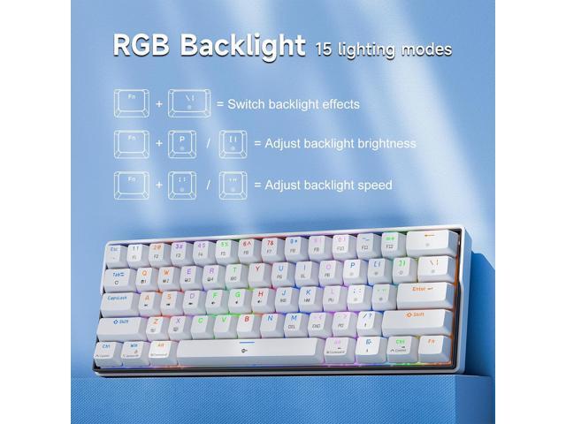 KEMOVE K61SE Gaming Mechanical Keyboard, 60 Percent Wired RGB Backlit N-Key Rollover Compact Mini 61 Keys Keyboard for PC Laptop, Red Switch